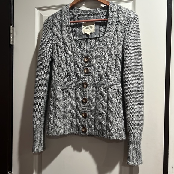 Anthro Kenji alpaca wool Knit gray sweater H1321 - Picture 8 of 9